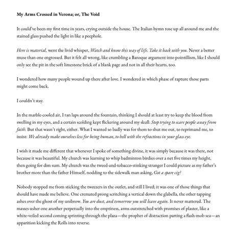 My Arms Crossed in Verona; or, The Void by Daisy Zhang